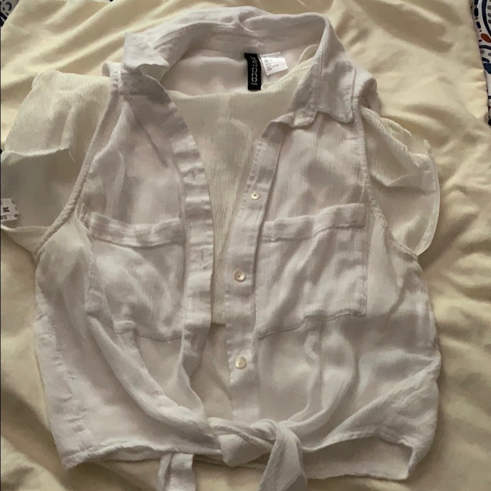 White Crop top Set